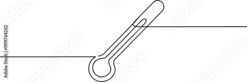 Continuous one line drawing of thermometer. one line Art icon drawing vector