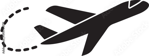 airplane with a trail, black, art icon drawing vector