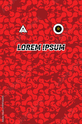 Vibrant Red Abstract Organic Liquid Camo Pattern for Sports Apparel and Jersey