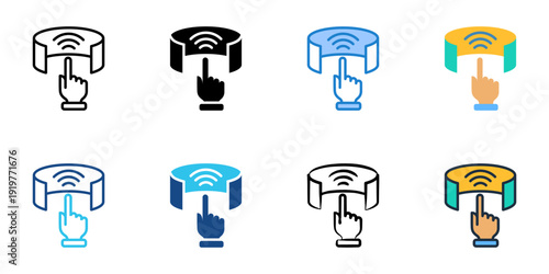 Immersive Experiences icons set multiple style collection. Editable stroke 
