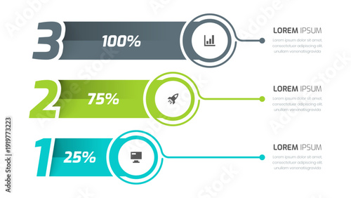 Business Infographic Template with Line, Icon and 3 Option. Suitable for Process Diagram, Presentations, Workflow Layout, Banner, Flow Chart, Infographic.