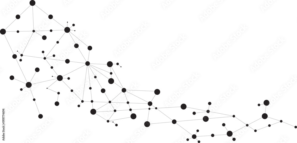 Fototapeta premium Technology Geometric Connect Lines And Dots. Neural Network Connection Background. Network And Connection Concept.