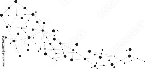 Technology Geometric Connect Lines And Dots. Neural Network Connection Background. Network And Connection Concept.
