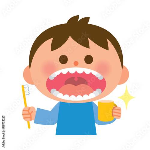 歯磨き上手なきれいな歯の子供
