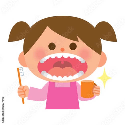 歯磨き上手なきれいな歯の子供