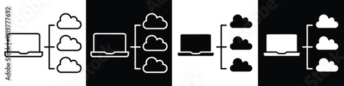 Provider line and glyph icon style in white n black background