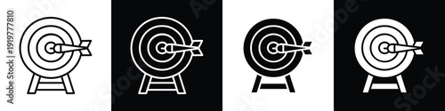 Reach Goals line and glyph icon style in white n black background