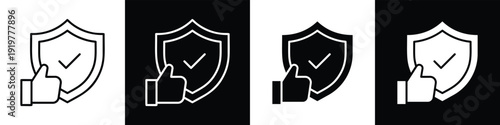 Reliable line and glyph icon style in white n black background