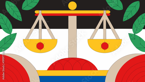 Contemporary geometric wall art with balanced composition in muted beige and black. Ideal for modern home decor, printable posters, and design branding.