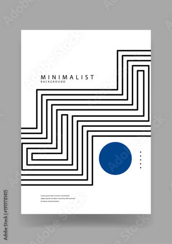 Clean architectural design featuring black isometric maze lines and a solid blue circle on a white background for a modern look