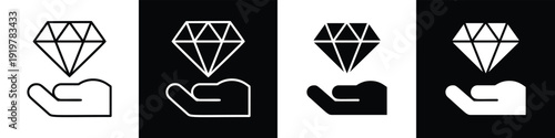 Value line and glyph icon style in white n black background