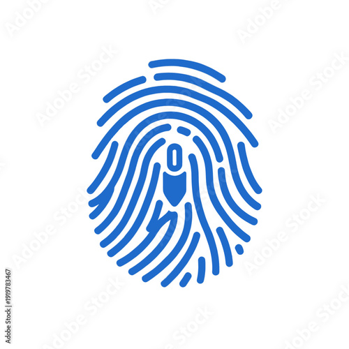 Blue Fingerprint UI Icon