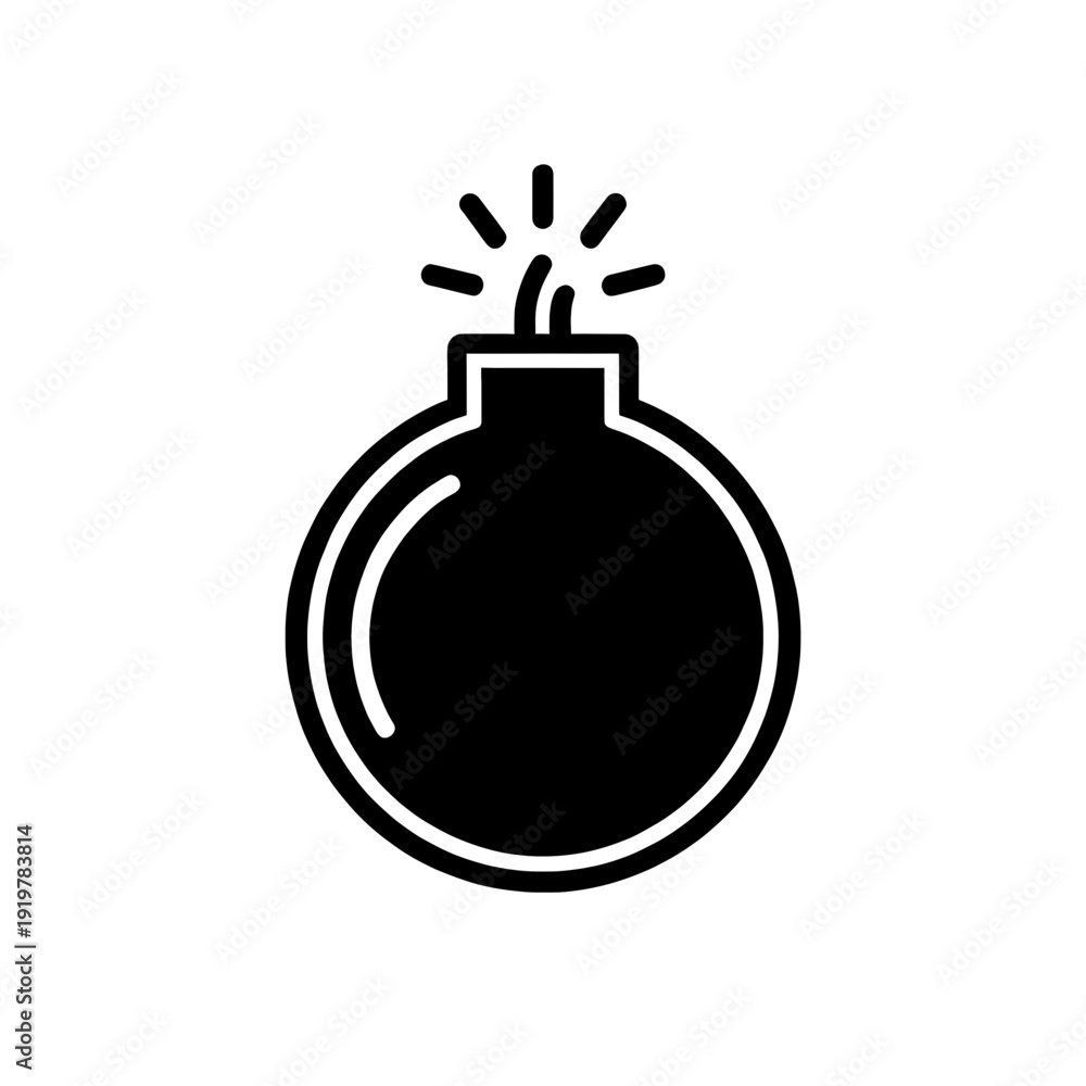 Obraz premium Bomb Explosion Line Icon