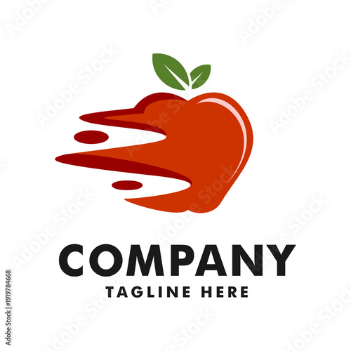 Fast Fruit Delivery Apple Speed Logo