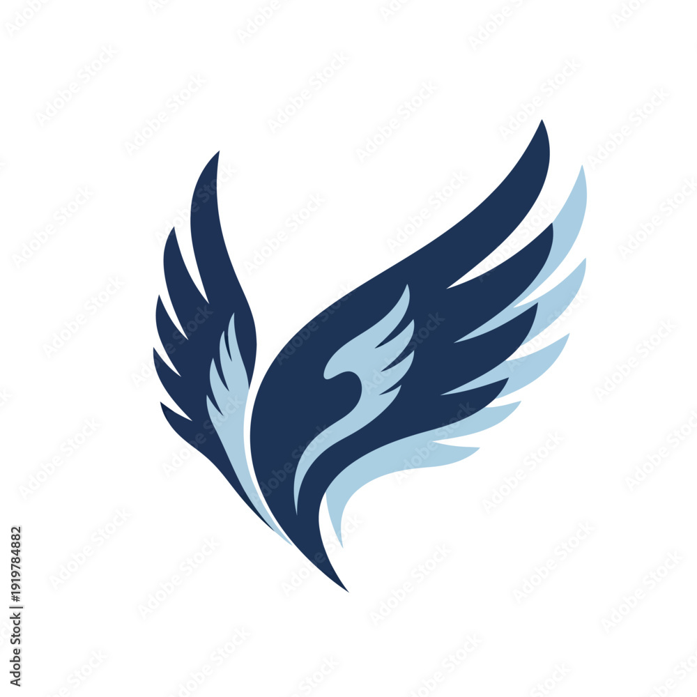 Obraz premium Stylized Wing Logo Design.