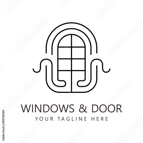 Minimalist Window and Door Architecture Line Logo