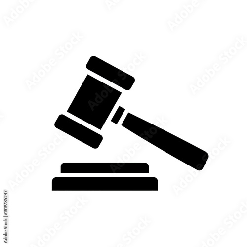 Judge Gavel Line Icon
