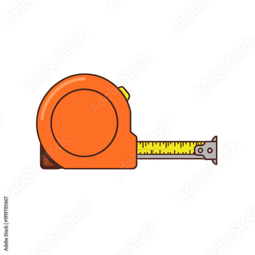 Orange Tape Measure Vector Icon