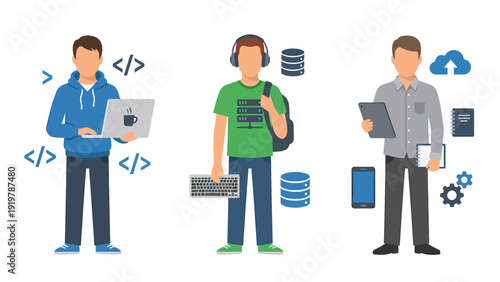 IT Professionals & Tech Roles: Software Development, Data Management, and Digital Business Concepts