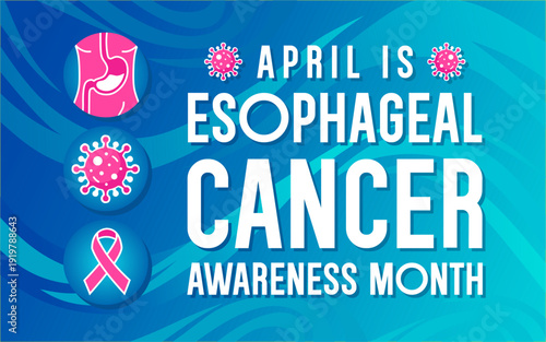 April is Esophageal Cancer Awareness Month. Esophageal Cancer Awareness Month background banner or poster design template. observed every year in April. Holiday concept. Great for cards, posters
