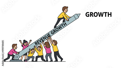 Team Effort Driving Revenue Growth Business Concept
