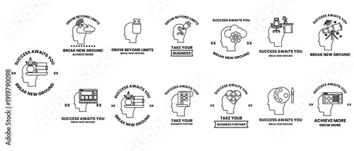 The image is a series of headshots with various descriptions such as "Successful