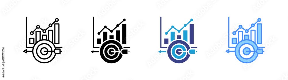 Bild auf Leinwand Analytics icon set multiple style collection