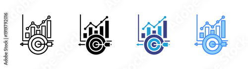 Valokuva Analytics icon set multiple style collection