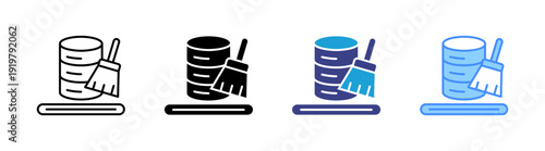 Data Cleaning icon set multiple style collection