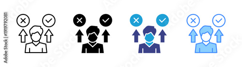 Decision Making icon set multiple style collection