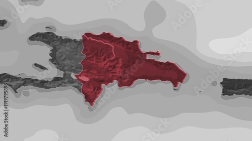 Zooming In on Dominican Republic on a Dark World Map