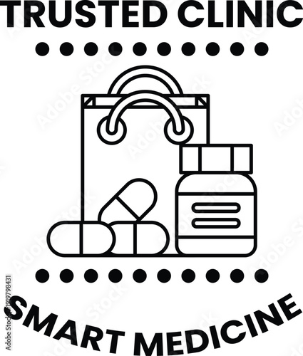 A black and white logo for a smart medicine company