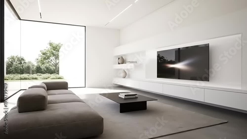 Modern Minimalist Living Room Interior Design.