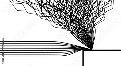 Abstract visualization representing data flow convergence and complex network routing illustrating potential system bottleneck challenges in digital infrastructure.