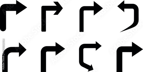 Collection of black arrows pointing in various directions
