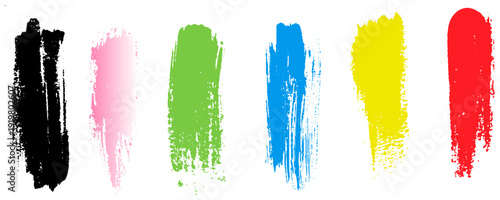 Foto Modern Colorful Brush Stroke Elements. Vector Design.
