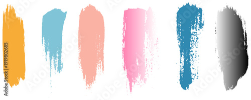 Expressive Colorful Paint Swipes. Vector Design.