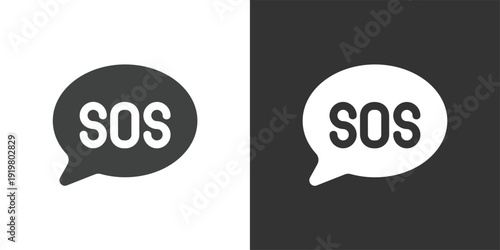 SOS Message icon. Solid glyph series icon