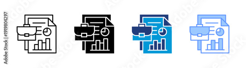 business icon set multiple style collection