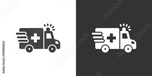 Ambulance icon. Solid glyph series icon