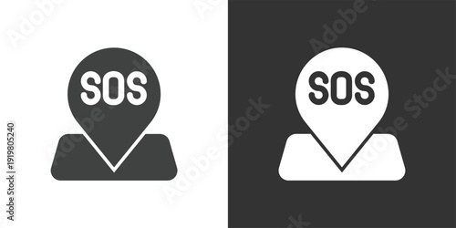 Emergency SOS Location icon. Solid glyph series icon