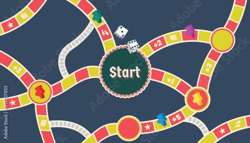 Board game pathway poster banner