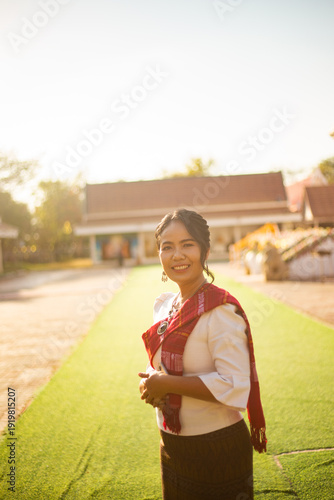 Women in northeastern Thailand wearing traditional costumes on important occasions.