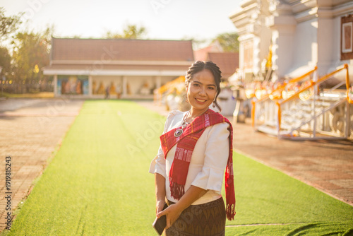 Women in northeastern Thailand wearing traditional costumes on important occasions.