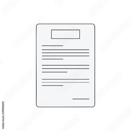 Minimalist Document or Paper with Text Flat Design for Business or Office Use