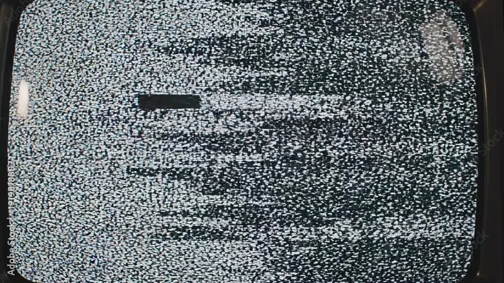 Vintage VHS Glitch with TV Static Noise and Retro Color Bars, Distorted ...