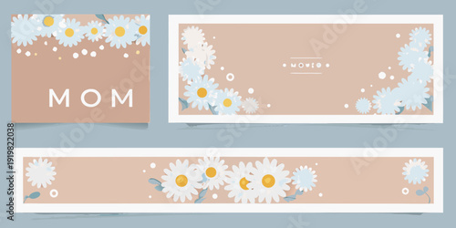 Floral backgrounds with mom text for mother s day designs