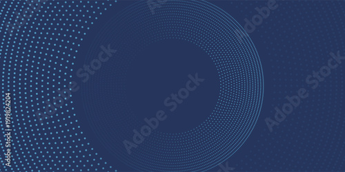 Abstract Digital Circles of Particles with Noise. Futuristic Circular Sound Wave. Big Data Visualization. 3D Virtual Space VR Cyberspace. Crypto Currency Concept. Vector Illustration.