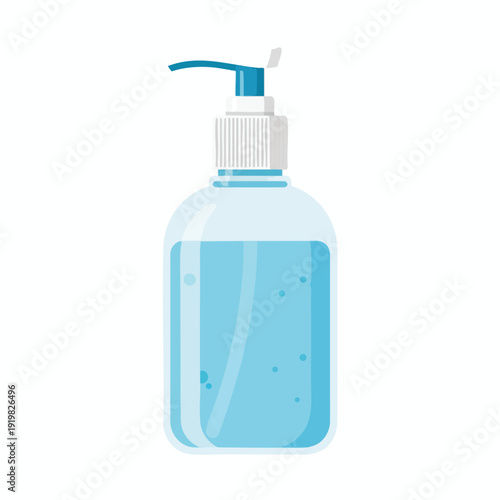 Clean Hand Sanitizer Bottle with Liquid Gel for Hygiene and Disinfection