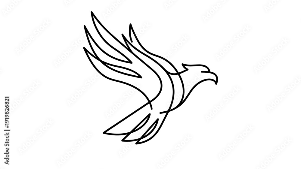 Obraz premium Minimalist Eagle Logo Design | Abstract Bird Emblem for Business